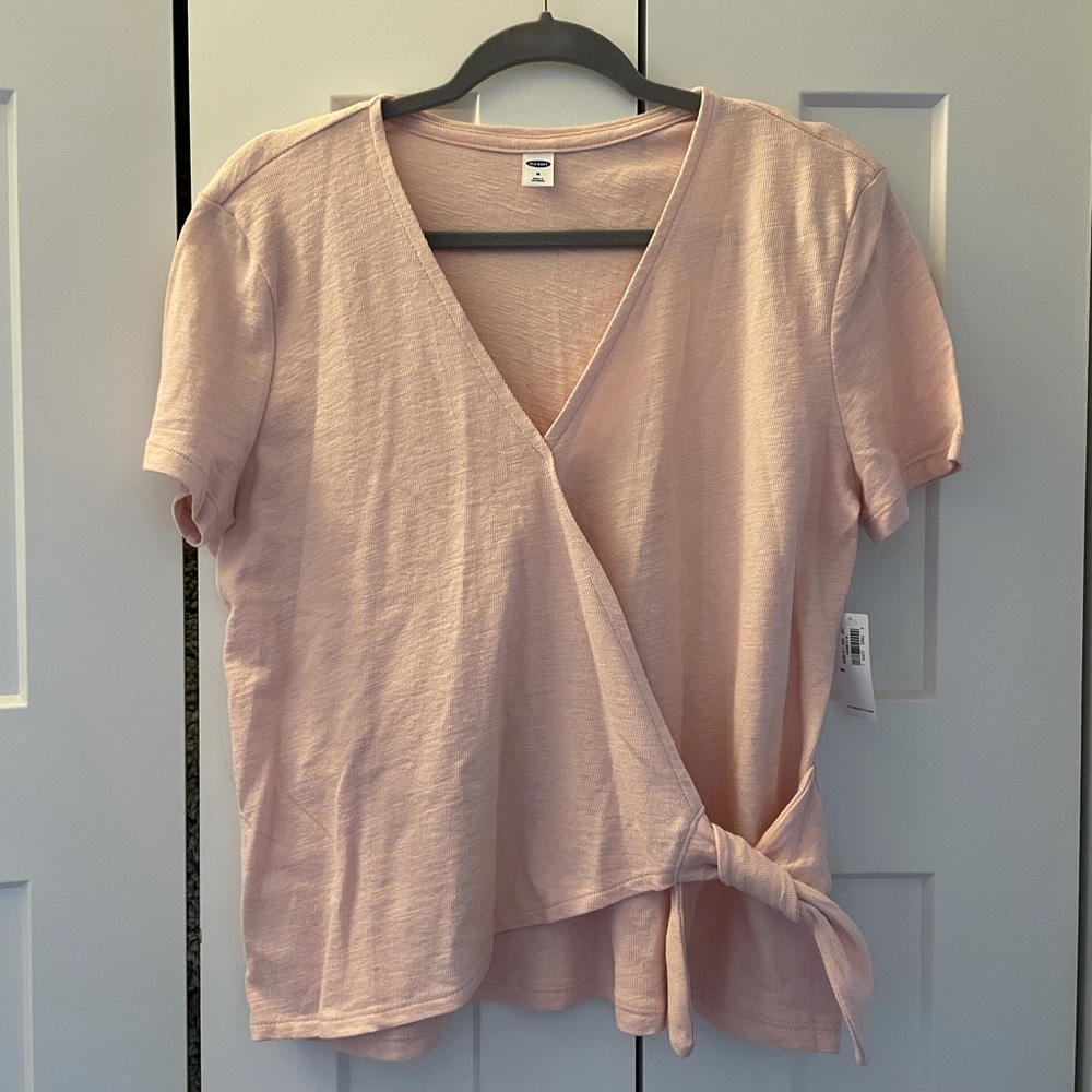 Wrap Short Sleeve Blouse